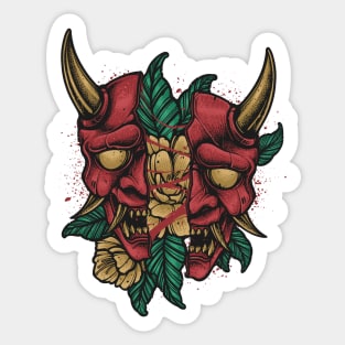 Oni mask flower Sticker